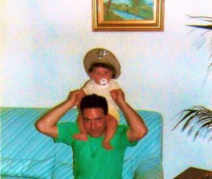 Papà Domenico con il piccolo Marco ... a cavallo