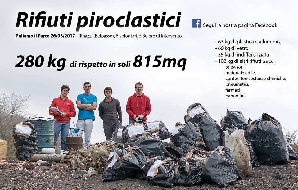 “Rifiuti piroclastici”, a ripulire il Parco per amore della natura, contro degrado e indifferenza. “Ma eravamo solo in 6”