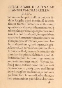 Prima pagina del De Ætna - Biblioteca Nazionale Braidense
