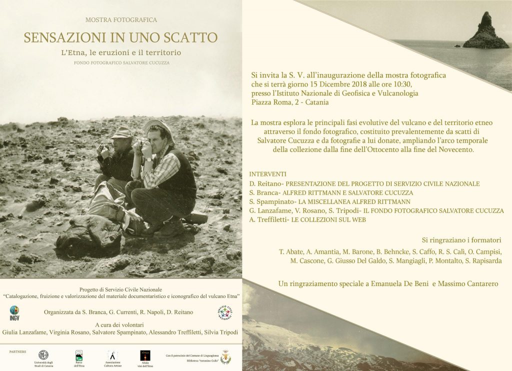 “Sensazioni in uno scatto. L’Etna, le eruzioni e il territorio”. Dal 15 dicembre mostra all’Osservatorio Etneo INGV