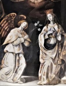 L’Annunciazione di Mompileri, dipinto attribuito a Giacinto Platania (Chiesa di Massa Annunziata – Foto S. Scalia)