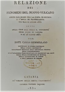 Carlo Gemmellaro - Relazione dei fenomeni del nuovo vulcano - Regia Università, Catania, 1831