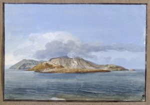Jean-Pierre-Laurent Hoüel – Veduta dell’Isola di Vulcano con Vulcanello in primo piano (1770) – Museo dell’Hermitage