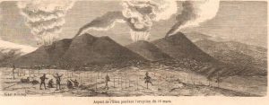 L'Etna pendant l'éruption du 10 mars - da Le Monde Illustré N. 420 del 29 aprile 1865