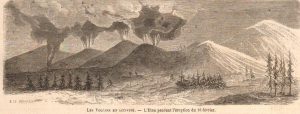 L'Etna pendant l'éruption du 16 février - da Le Monde Illustré N. 420 del 29 aprile 1865